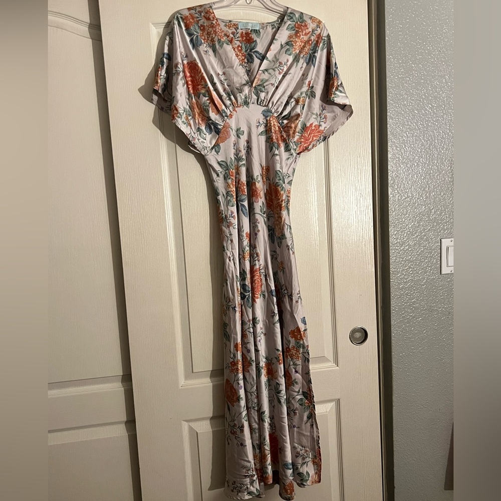 Satin floral dress